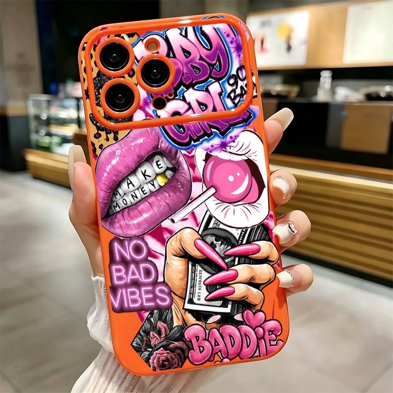 Phone Cases Cool Girl - Hip Hop Pink Lips Baby Girl