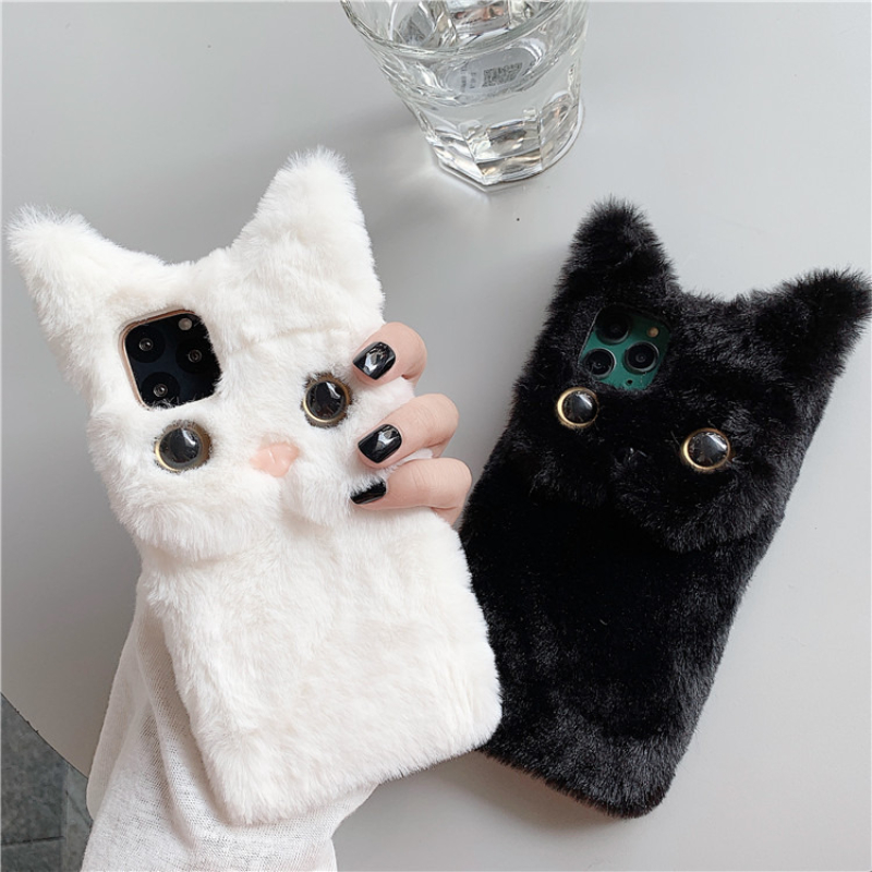 3D Cute Cartoon Cat Furry Plus - đánh giá và giá Phone Cases Iphone 12