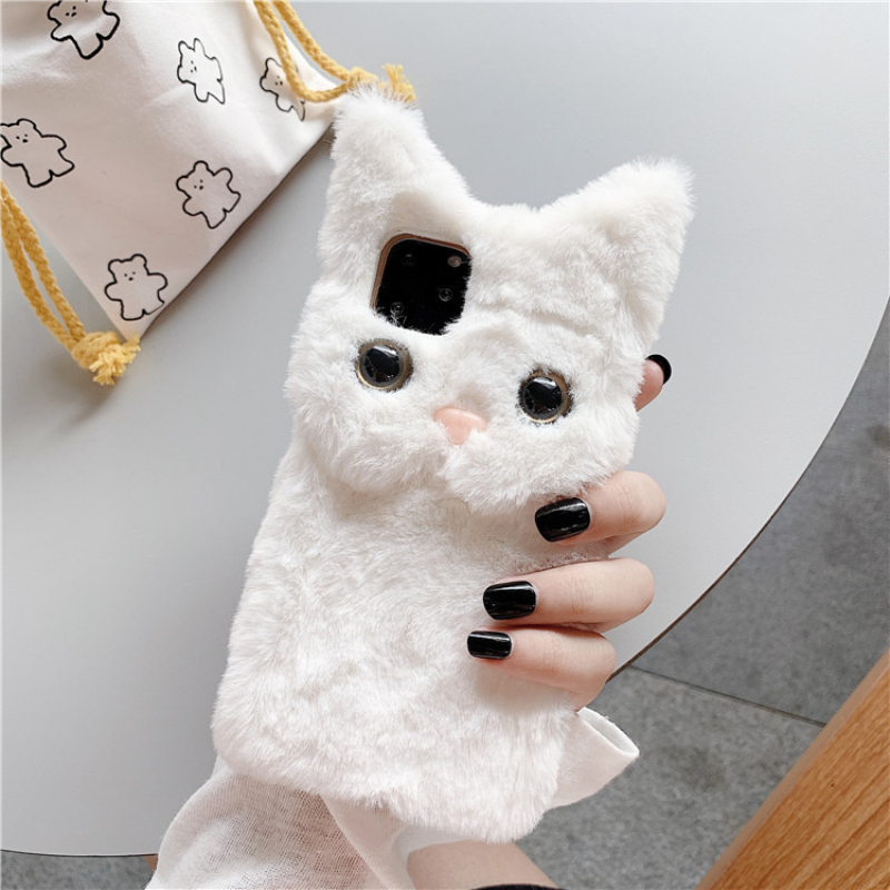 3D Cute Cartoon Cat Furry Plus - đánh giá và giá Phone Cases Iphone 12