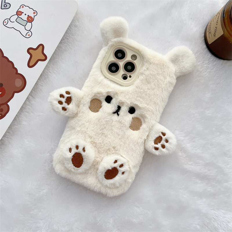 Korean 3D Cartoon Bear Fluffy  - đánh giá và giá Phone Cases Iphone 12