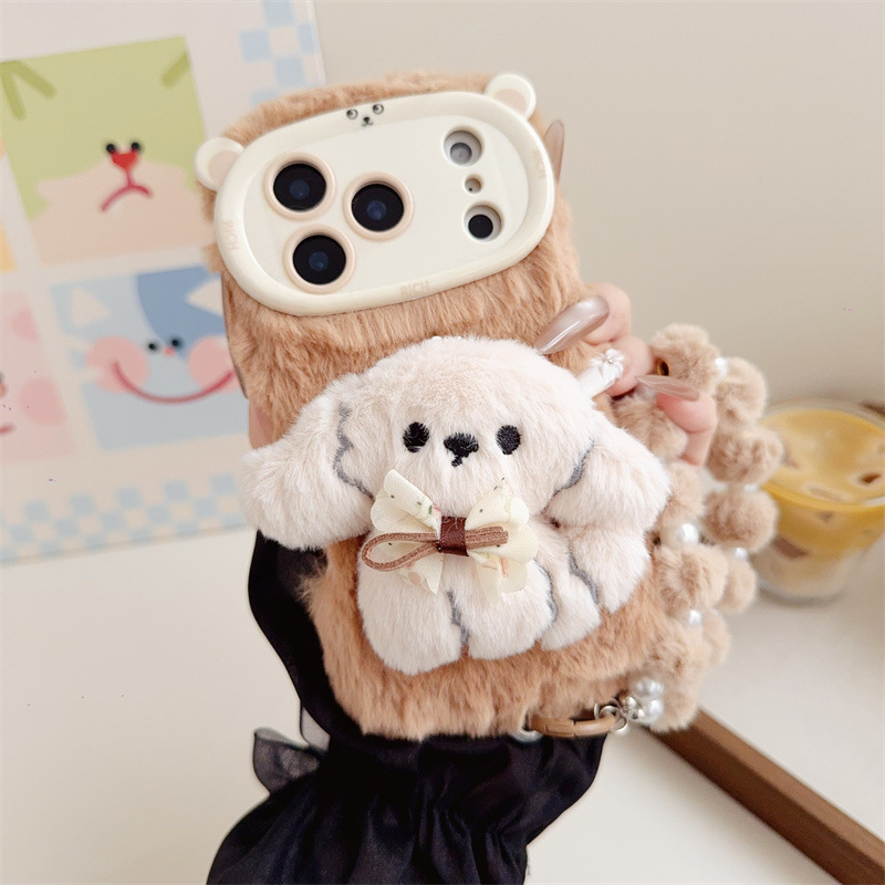 3D Cartoon Bowknot Puppy Warm  - đánh giá và giá Phone Cases Iphone 12