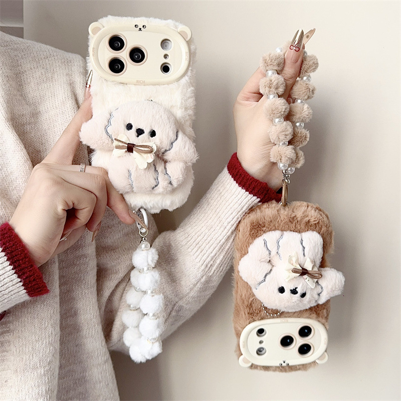 3D Cartoon Bowknot Puppy Warm  - đánh giá và giá Phone Cases Iphone 12