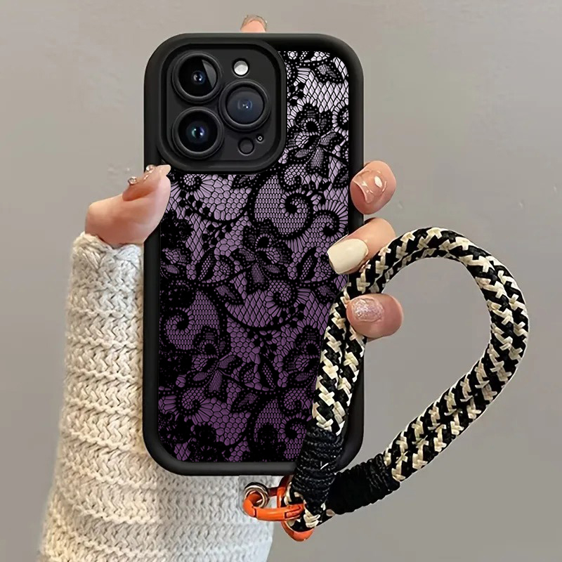 Black Purple Lace Hang Strap P - đánh giá và giá Phone Cases With Loop