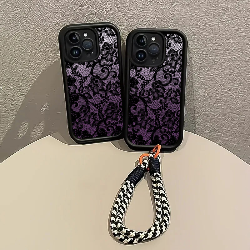 Black Purple Lace Hang Strap P - đánh giá và giá Phone Cases With Loop