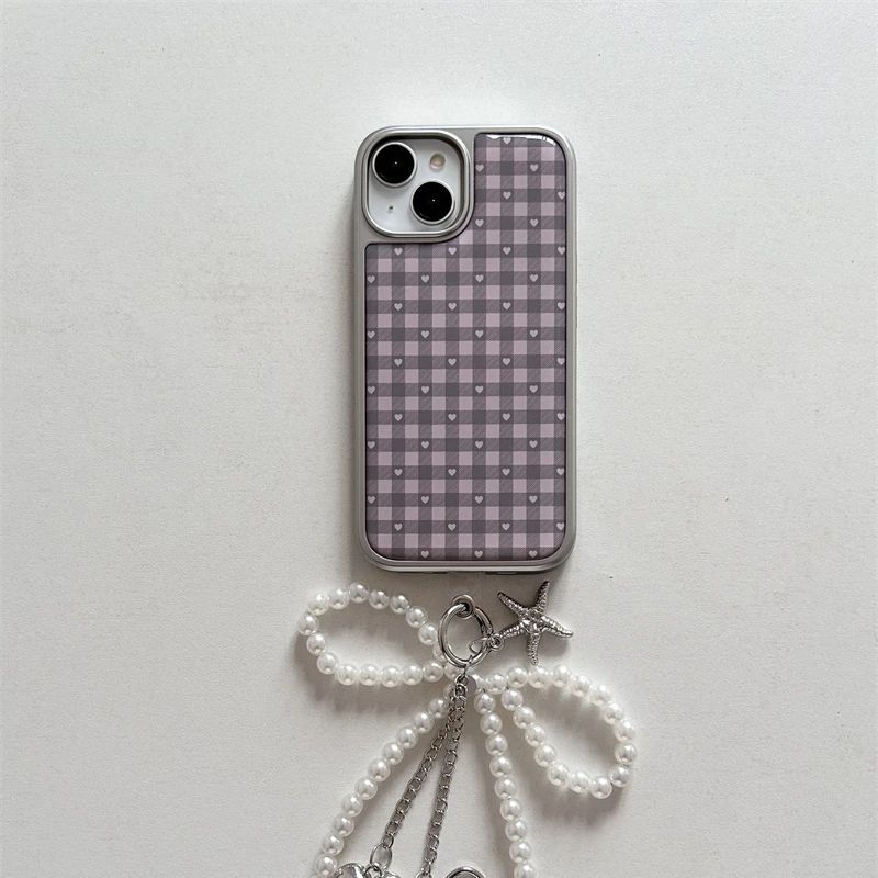 Pink Purple Heart-Shaped Check - đánh giá và giá Phone Cases Cool Girl