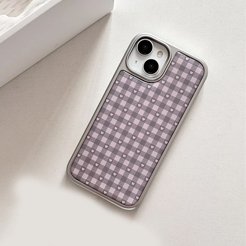Pink Purple Heart-Shaped Check - đánh giá và giá Phone Cases Cool Girl