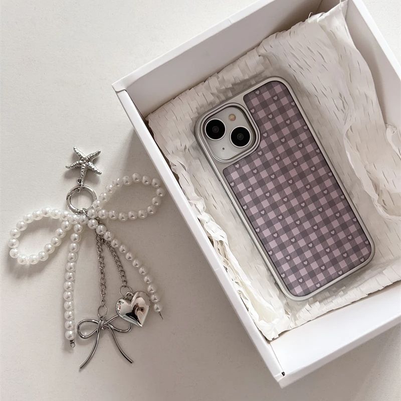 Pink Purple Heart-Shaped Check - đánh giá và giá Phone Cases Cool Girl
