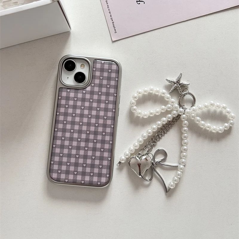 Pink Purple Heart-Shaped Check - đánh giá và giá Phone Cases Cool Girl