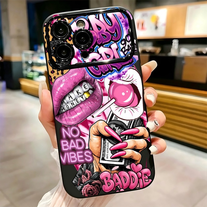 Hip Hop Pink Lips Baby Girl Gr - đánh giá và giá Phone Cases Cool Girl