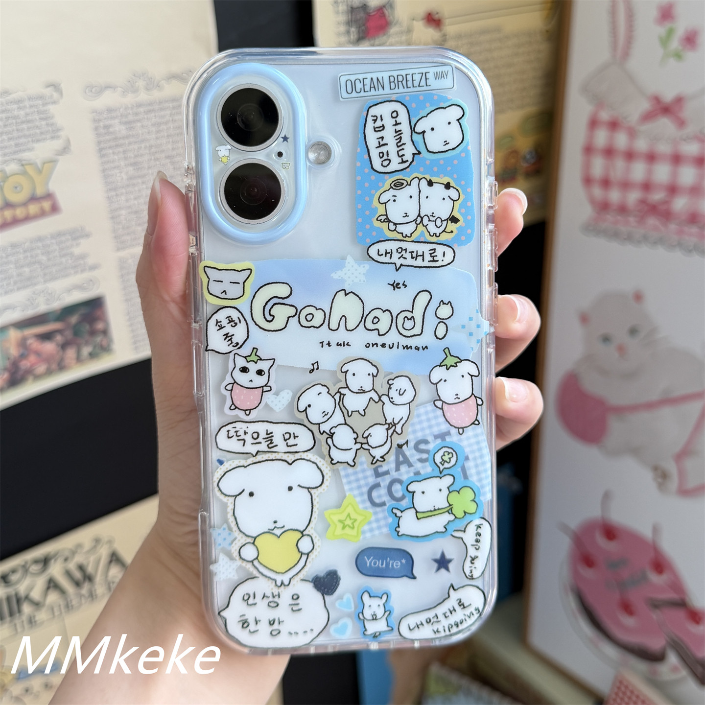 Korea ins Big Head Puppy Line  - đánh giá và giá Phone Cases Cool Girl