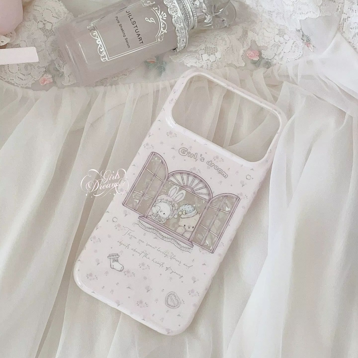 Kawaii Bunny Bear Floral Pink  - đánh giá và giá Phone Cases Cool Girl