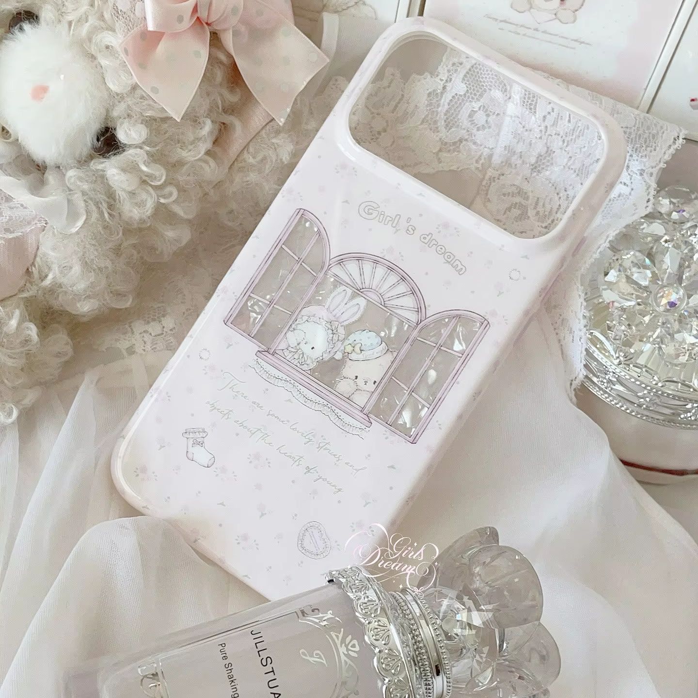 Kawaii Bunny Bear Floral Pink  - đánh giá và giá Phone Cases Cool Girl