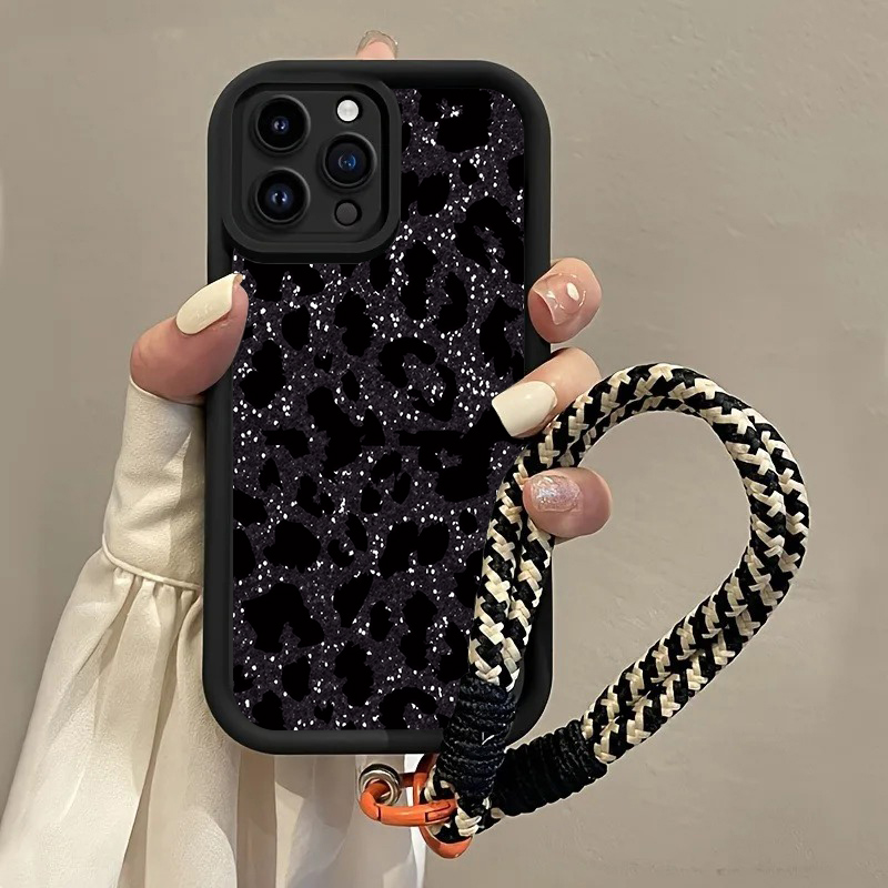 Black Spotted Leopard Hang Str - đánh giá và giá Phone Cases With Loop