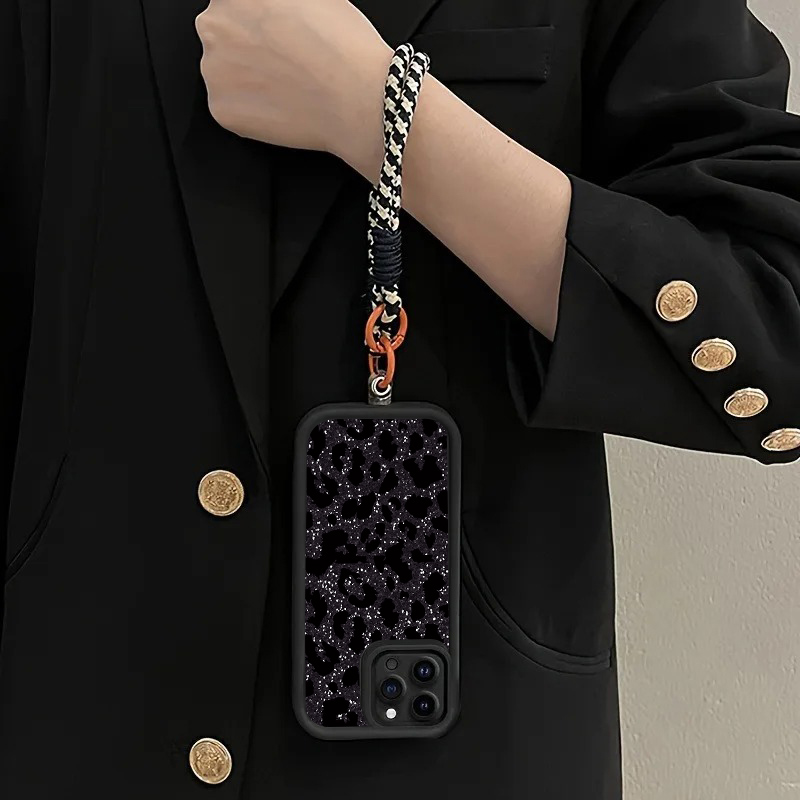 Black Spotted Leopard Hang Str - đánh giá và giá Phone Cases With Loop
